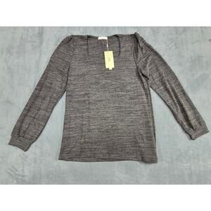 UVN Women's Long Sleeve Knit Top Gray Lightweight Stretch Size S NWT